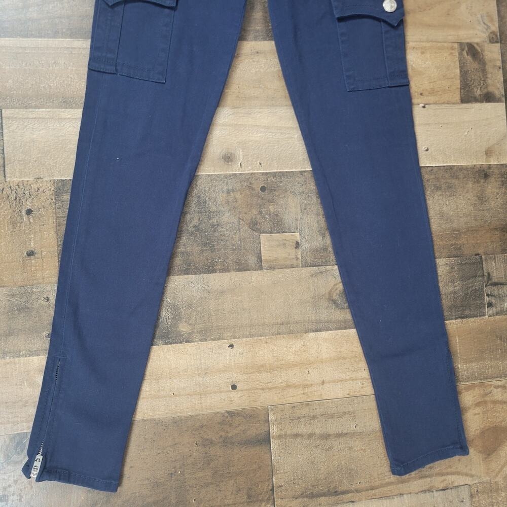 True Religion Cargo Legging Pants Zipper Ankle Tapered NWT Navy Blue Womens 25 - Picture 3 of 16